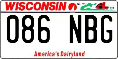 WI license plate 086NBG