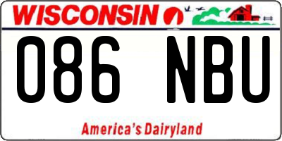 WI license plate 086NBU