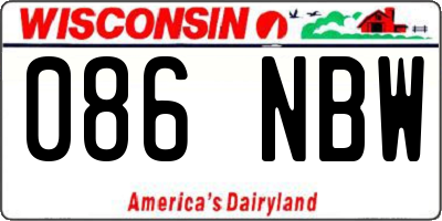 WI license plate 086NBW