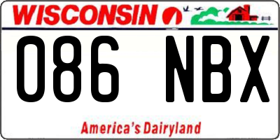 WI license plate 086NBX