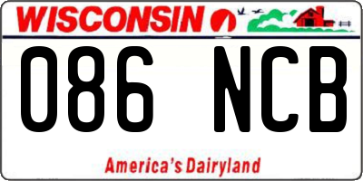 WI license plate 086NCB