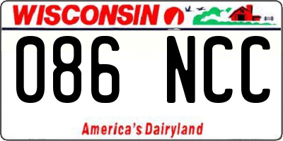 WI license plate 086NCC