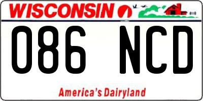 WI license plate 086NCD
