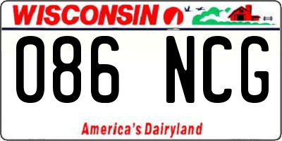 WI license plate 086NCG