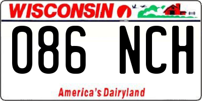 WI license plate 086NCH