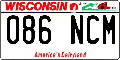 WI license plate 086NCM