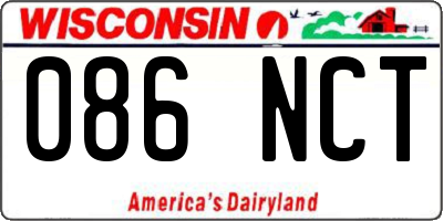 WI license plate 086NCT