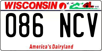 WI license plate 086NCV