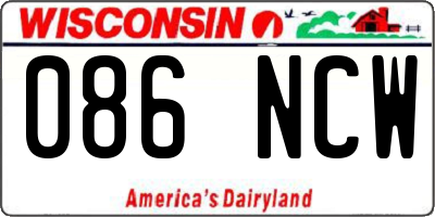WI license plate 086NCW