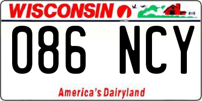WI license plate 086NCY
