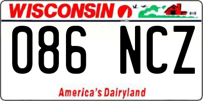 WI license plate 086NCZ