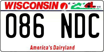 WI license plate 086NDC