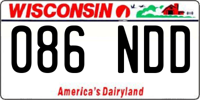 WI license plate 086NDD