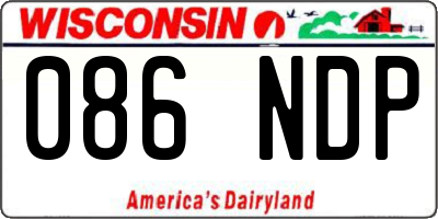 WI license plate 086NDP