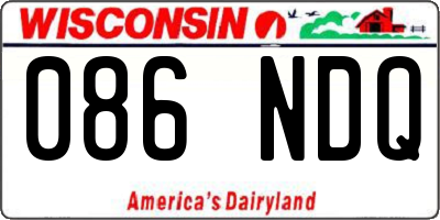 WI license plate 086NDQ