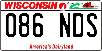 WI license plate 086NDS