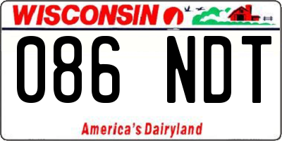 WI license plate 086NDT