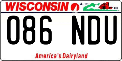 WI license plate 086NDU