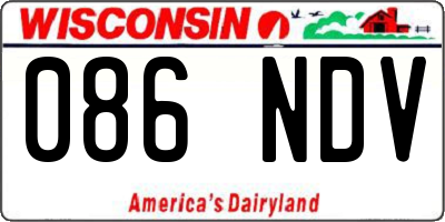 WI license plate 086NDV