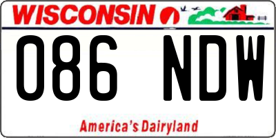 WI license plate 086NDW