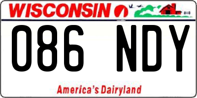WI license plate 086NDY