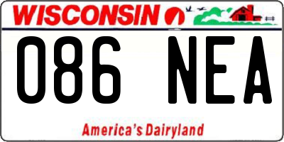 WI license plate 086NEA