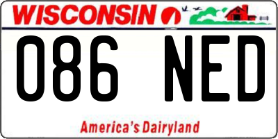 WI license plate 086NED