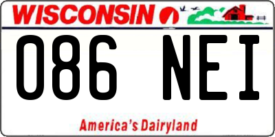 WI license plate 086NEI