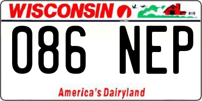 WI license plate 086NEP