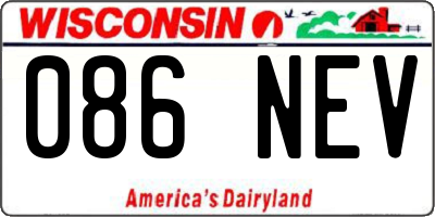 WI license plate 086NEV