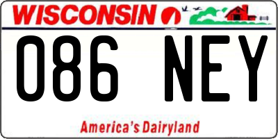 WI license plate 086NEY