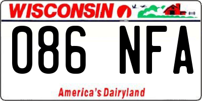 WI license plate 086NFA