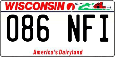 WI license plate 086NFI