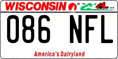 WI license plate 086NFL