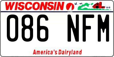 WI license plate 086NFM