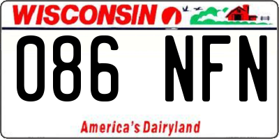 WI license plate 086NFN