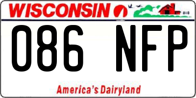 WI license plate 086NFP