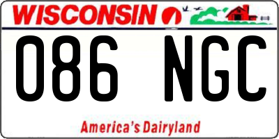 WI license plate 086NGC