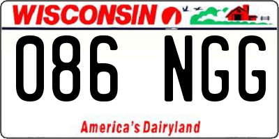 WI license plate 086NGG