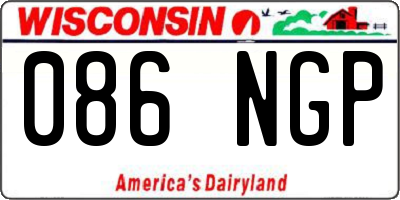 WI license plate 086NGP