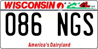 WI license plate 086NGS