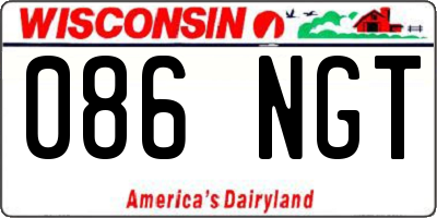 WI license plate 086NGT