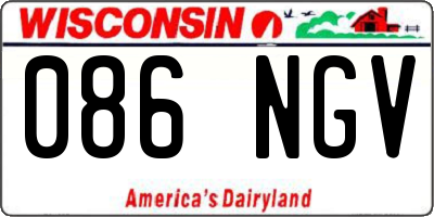 WI license plate 086NGV