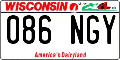 WI license plate 086NGY