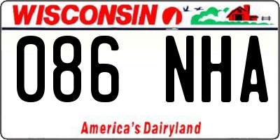 WI license plate 086NHA