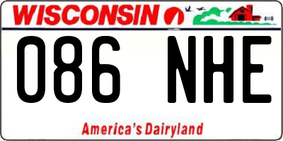 WI license plate 086NHE