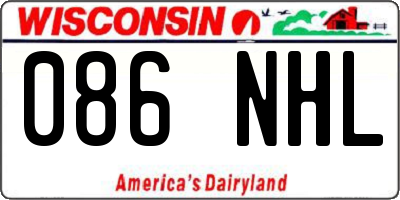 WI license plate 086NHL