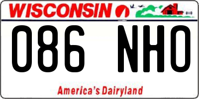 WI license plate 086NHO
