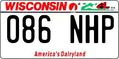 WI license plate 086NHP