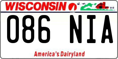 WI license plate 086NIA